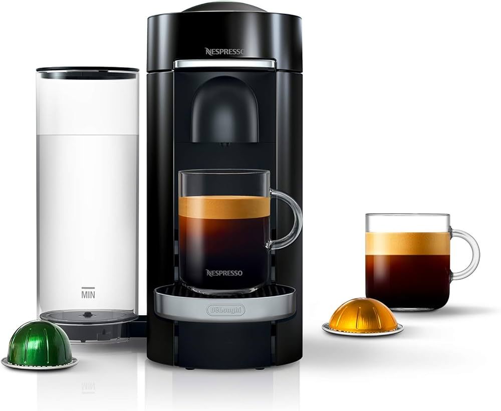 Nespresso VertuoPlus Deluxe Coffee and Espresso Machine by De'Longhi, Piano Black | Amazon (US)