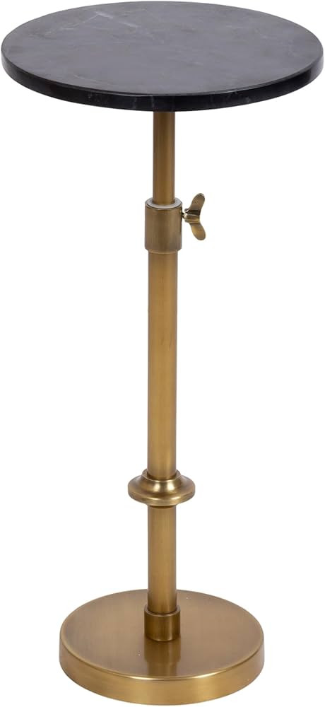 Kate and Laurel Engles Traditional Adjustable-Height Pedestal Drink Table, 10 x 10 x 30, Black Ma... | Amazon (US)