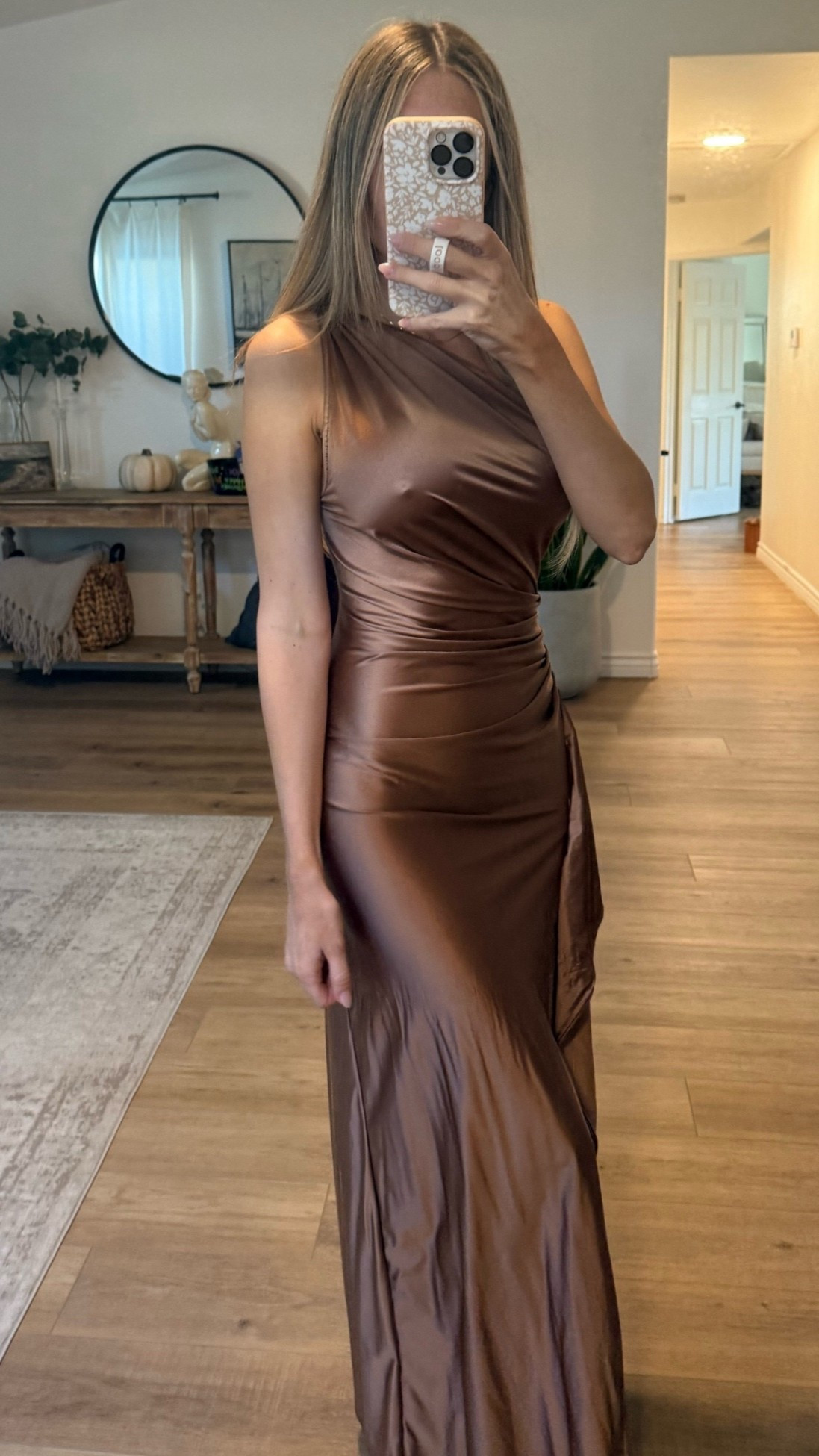 Amazon wedding guest dress under $50 color brown Women's Sexy One Shoulder High Split Cocktail Wedding Party Maxi Dress tts I’m in a small 

#LTKFindsUnder50 #LTKBeauty #LTKWedding