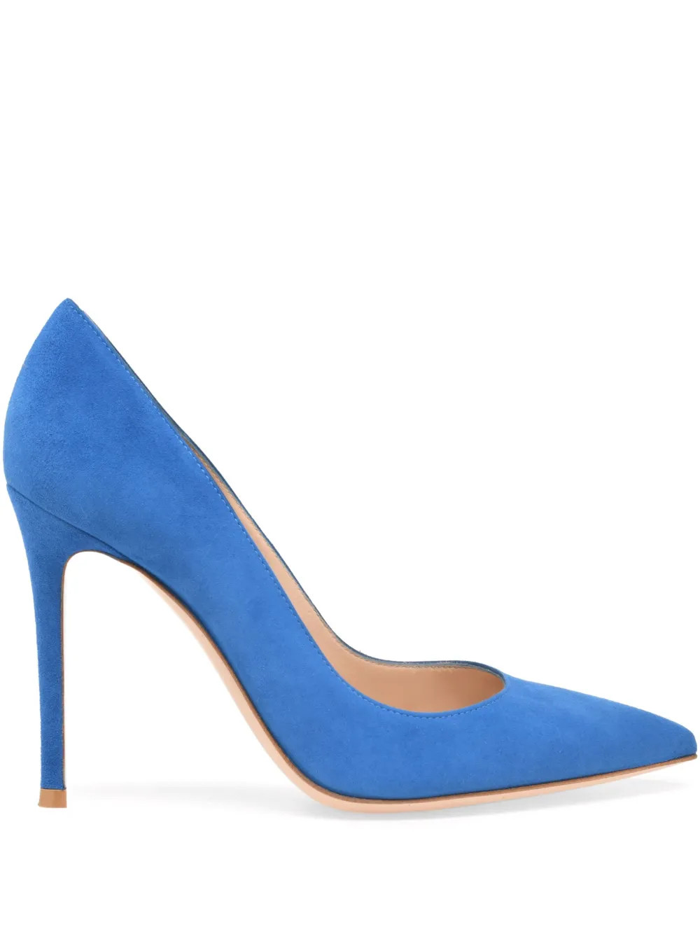 Gianvito Rossi 105mm suede pointed-toe pumps - Blue | Farfetch Global