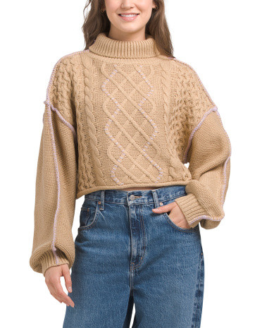 Cameron Turtleneck Cable Sweater | TJ Maxx