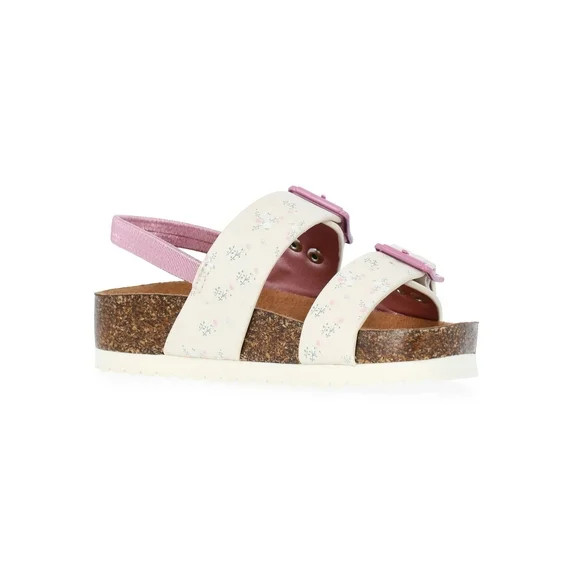 Wonder Nation Toddler Girl Double Buckle Footbed Sandals | Walmart (US)