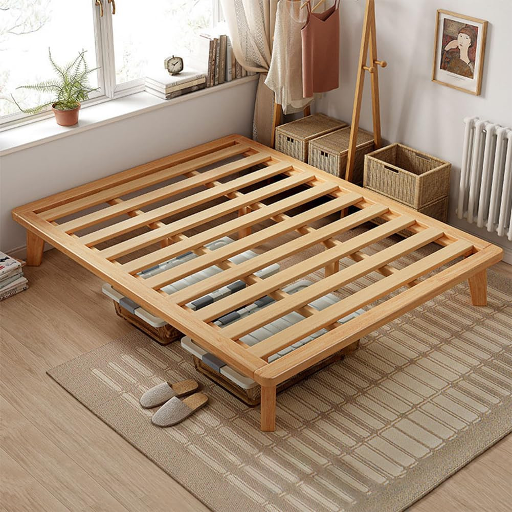 NELYE Queen Platform Bed Base - 14 Inch Solid Wood Mattress Foundation with Support Slats and Leg... | Amazon (US)