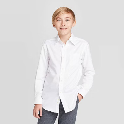 Boys' Long Sleeve Woven Button-Down Shirt - Cat & Jack™ | Target
