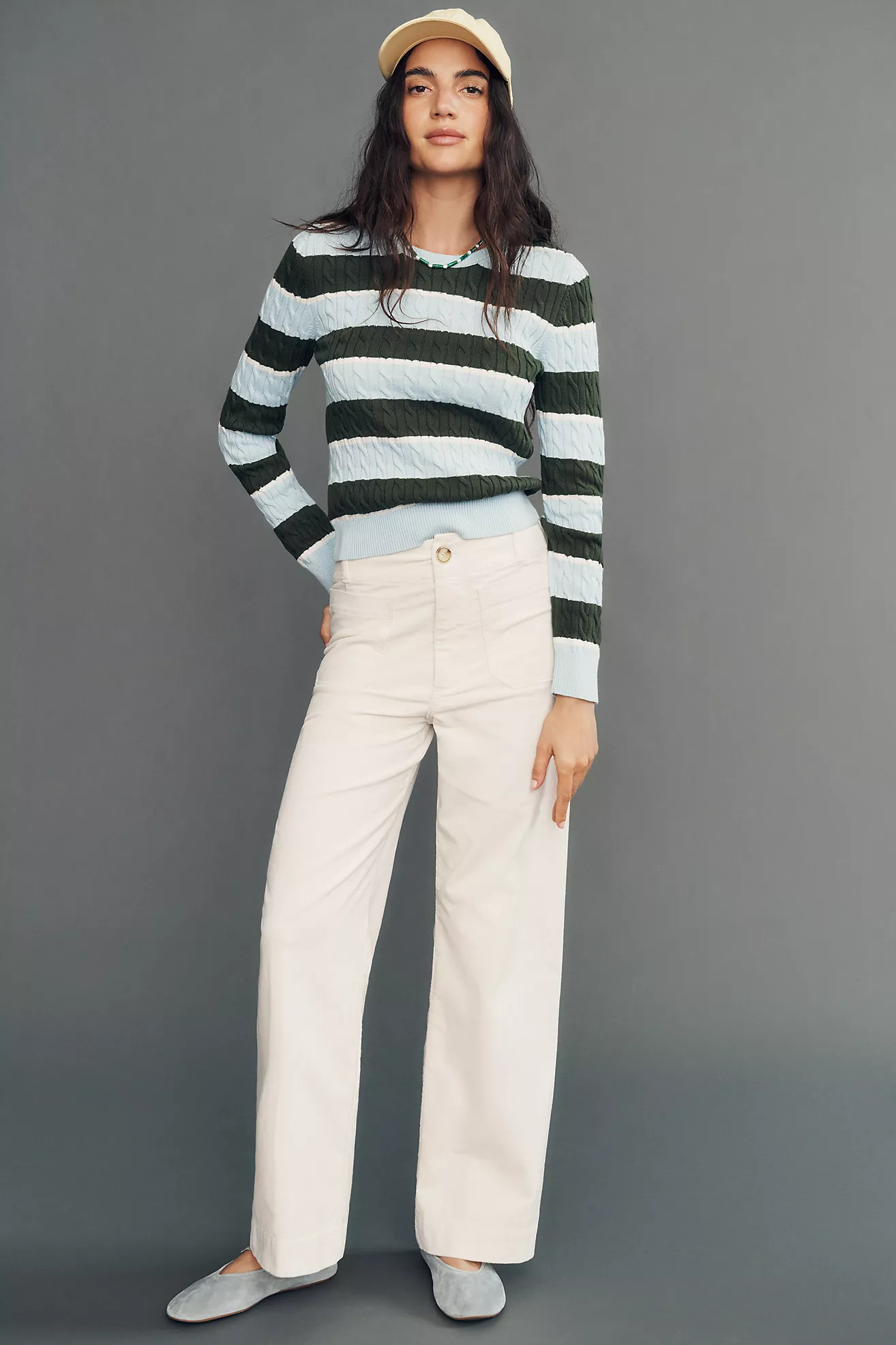 Maeve Colette Corduroy High-Rise Wide-Leg Full-Length Pants | Anthropologie (US)