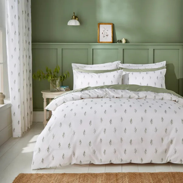 Harper Stem Floral 144 Thread Count 100% Cotton Duvet Cover & Pillowcase Set | Dunelm