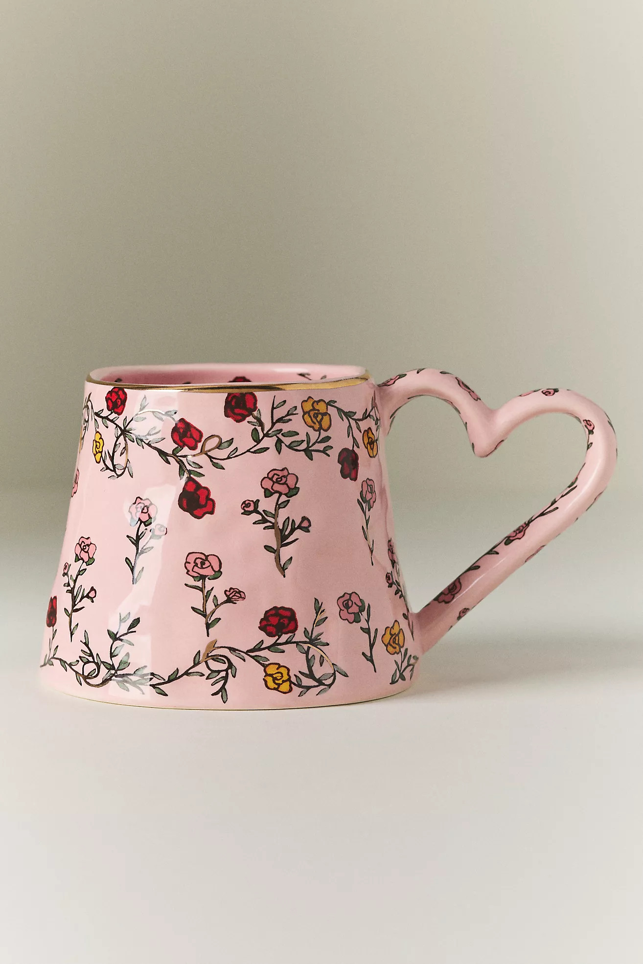 The Mud Fairy Blooming Hearts Stoneware Mug | Anthropologie (US)