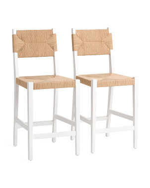 Set Of 2 Woven Counter Stools | Marshalls