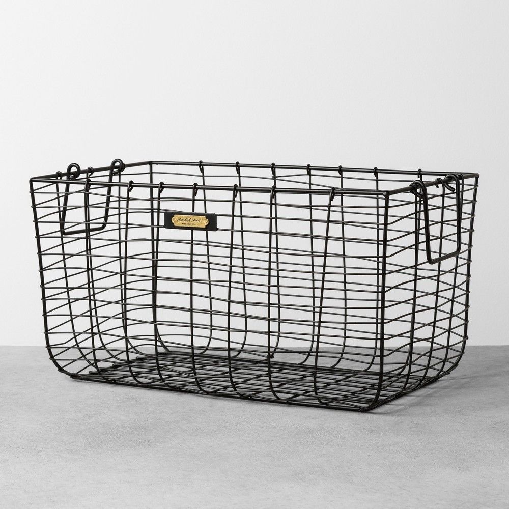 Large Wire Storage Basket Black - Hearth & Hand with Magnolia | Target