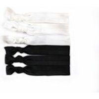 Black Tie Elastic Hair Ties, Black  White Hair Ties, Elastic Hair Ties, Ponytail Holder, Hair Ties, No Crease Hair Ties, Hair Accessories | Etsy (US)