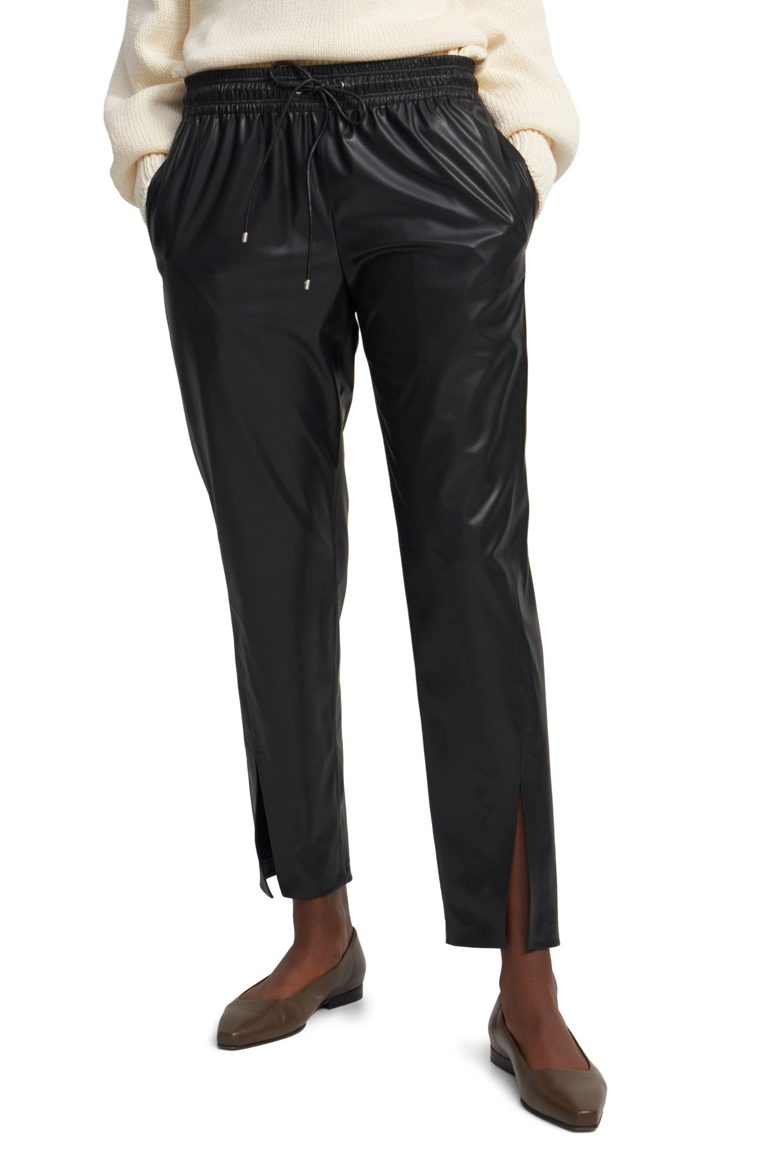 Slit Cuff Faux Leather Pull-On Pants | Nordstromrack | Nordstrom Rack