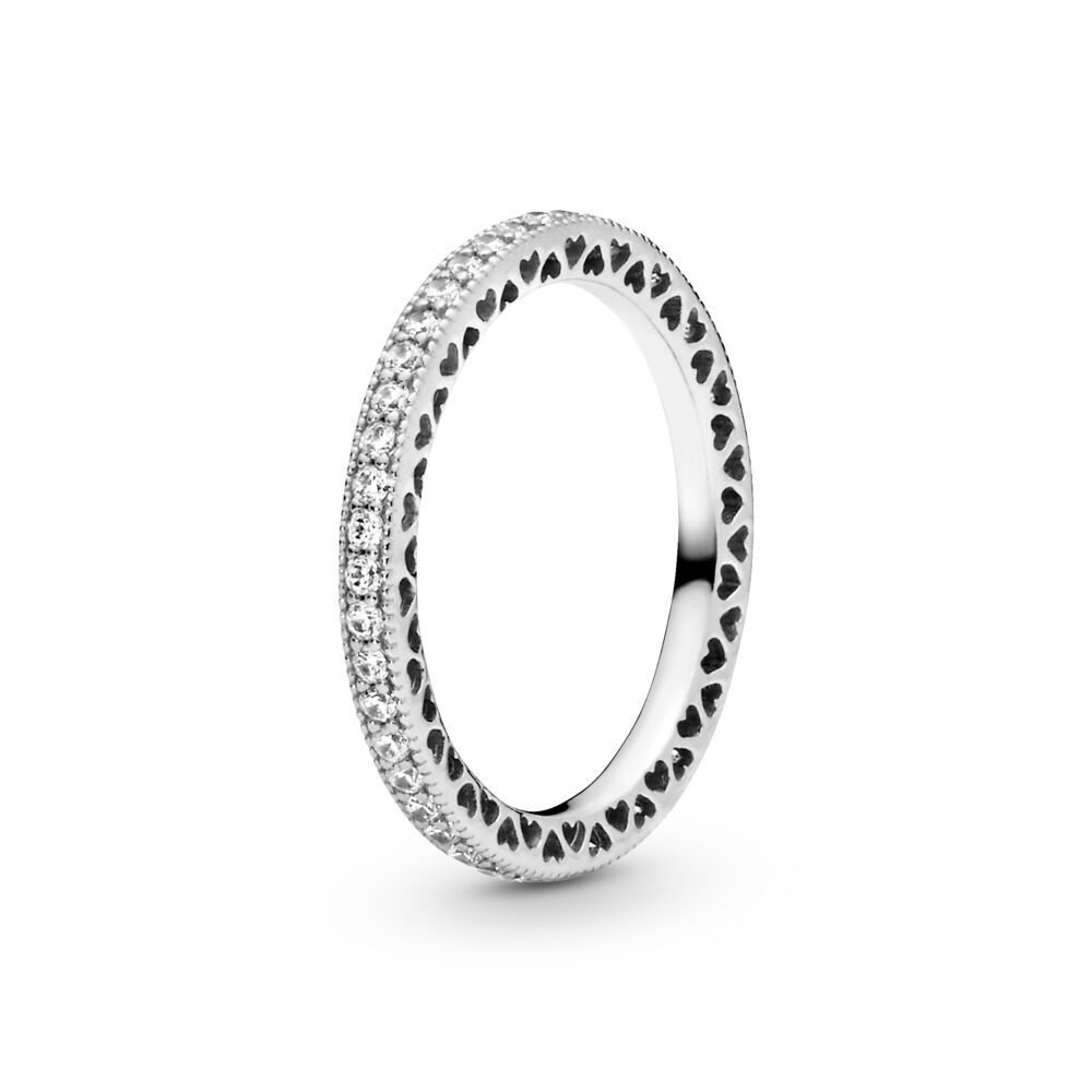 Hearts of PANDORA Ring, Clear CZ Sterling silver, Cubic Zirconia | Pandora (US)