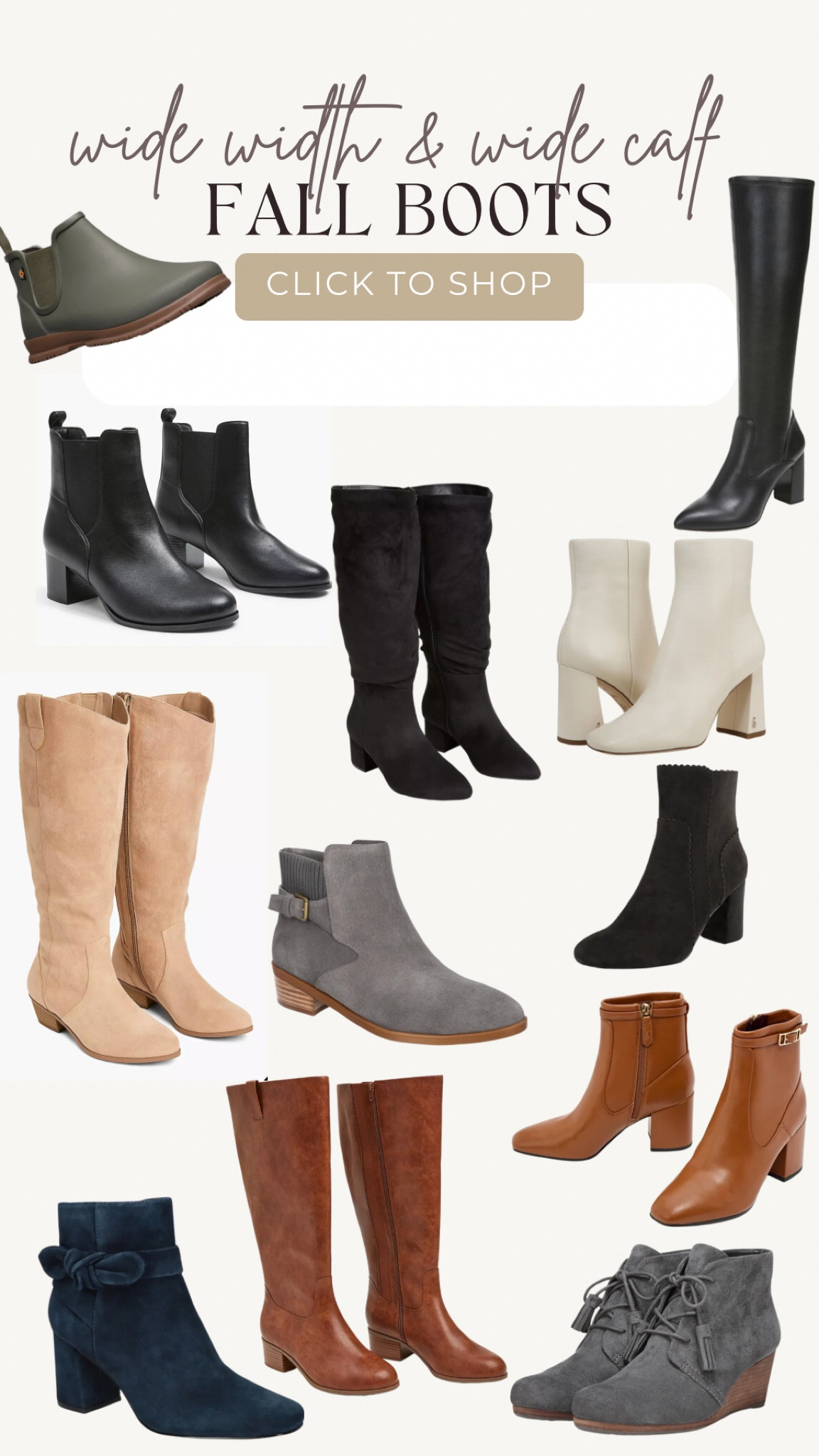 Wide width booties & wide calf boots perfect to complete your fall looks. 

#LTKshoecrush #LTKplussize #LTKfindsunder100
