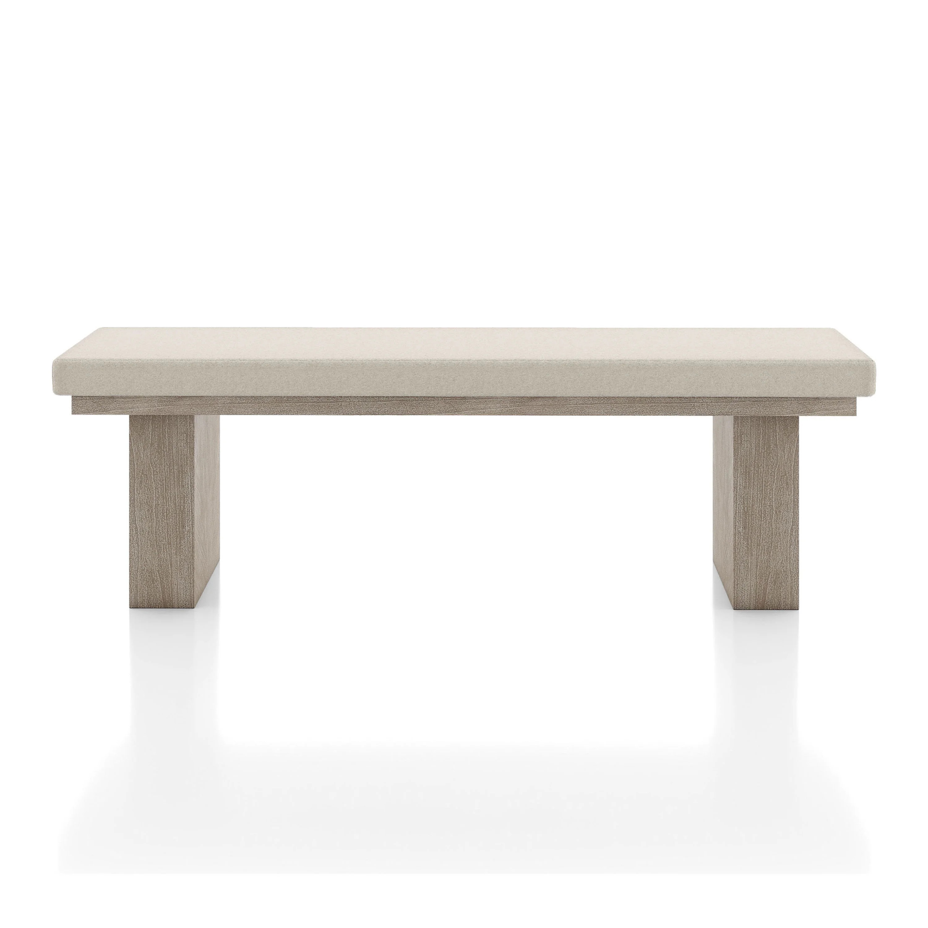 Furniture of America Foome Modern Farmhouse Upholstered Solid Wood Bench, Natural - Walmart.com | Walmart (US)
