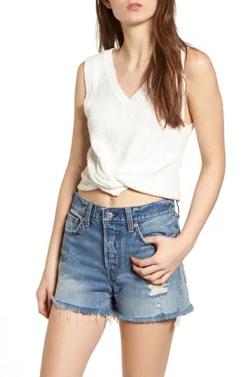 Women's Moon River Twist Front Sweater Tank Top, Size X-Small - White | Nordstrom