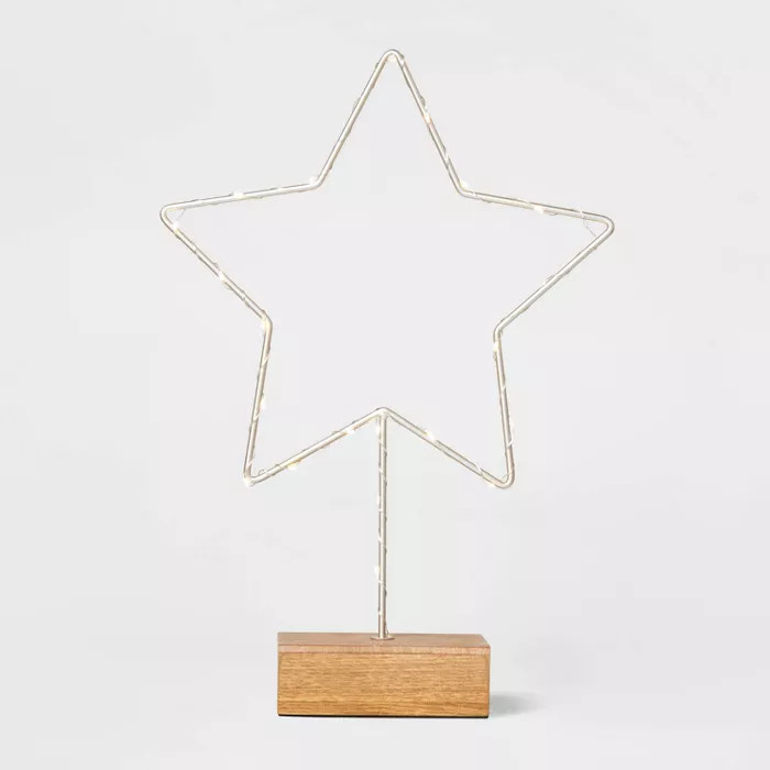 Lit Standing Silver & Brown Dew Drop Star Decorative Figurine - Wondershop™ | Target