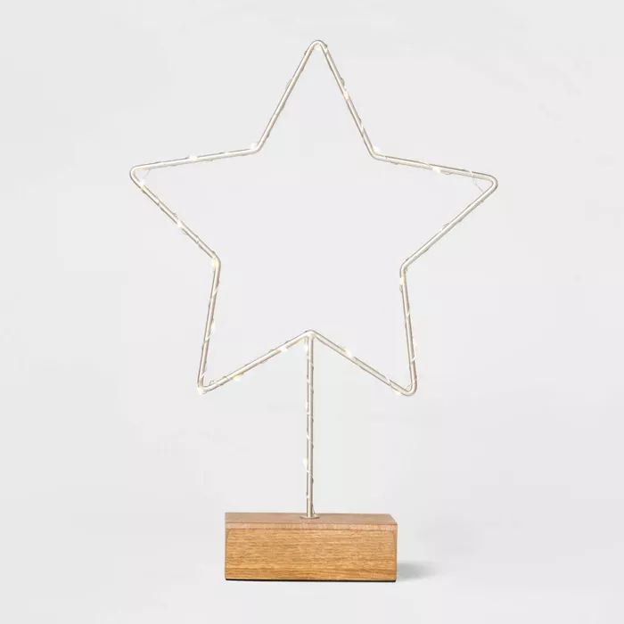 Lit Standing Silver & Brown Dew Drop Star Decorative Figurine - Wondershop™ | Target