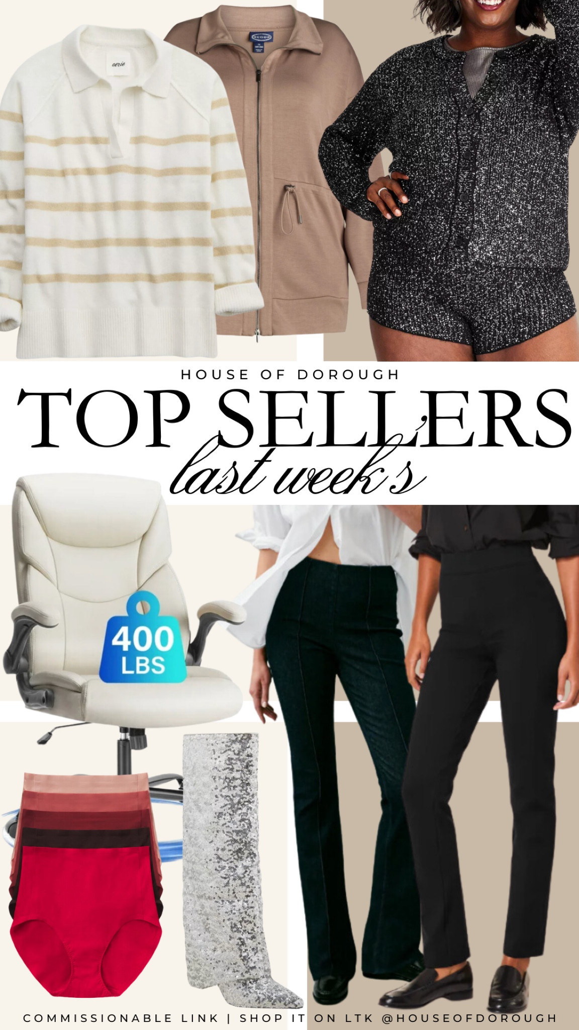 Last week’s best seller roundup 🤗🤗 

This brown scoop zip up jacket is sooo cozy and fits SO WELL - I’m in the 2X, get your regular size! The aerie striped pullover runs oversized, I probably could have done the XL but I like the XXL! Both pants are spanx and I wear a 2x regular, get your regular size in the both! The sequin cardigan is target and I wear a 2X runs true! 

#LTKSeasonal #LTKPlusSize #LTKStyleTip