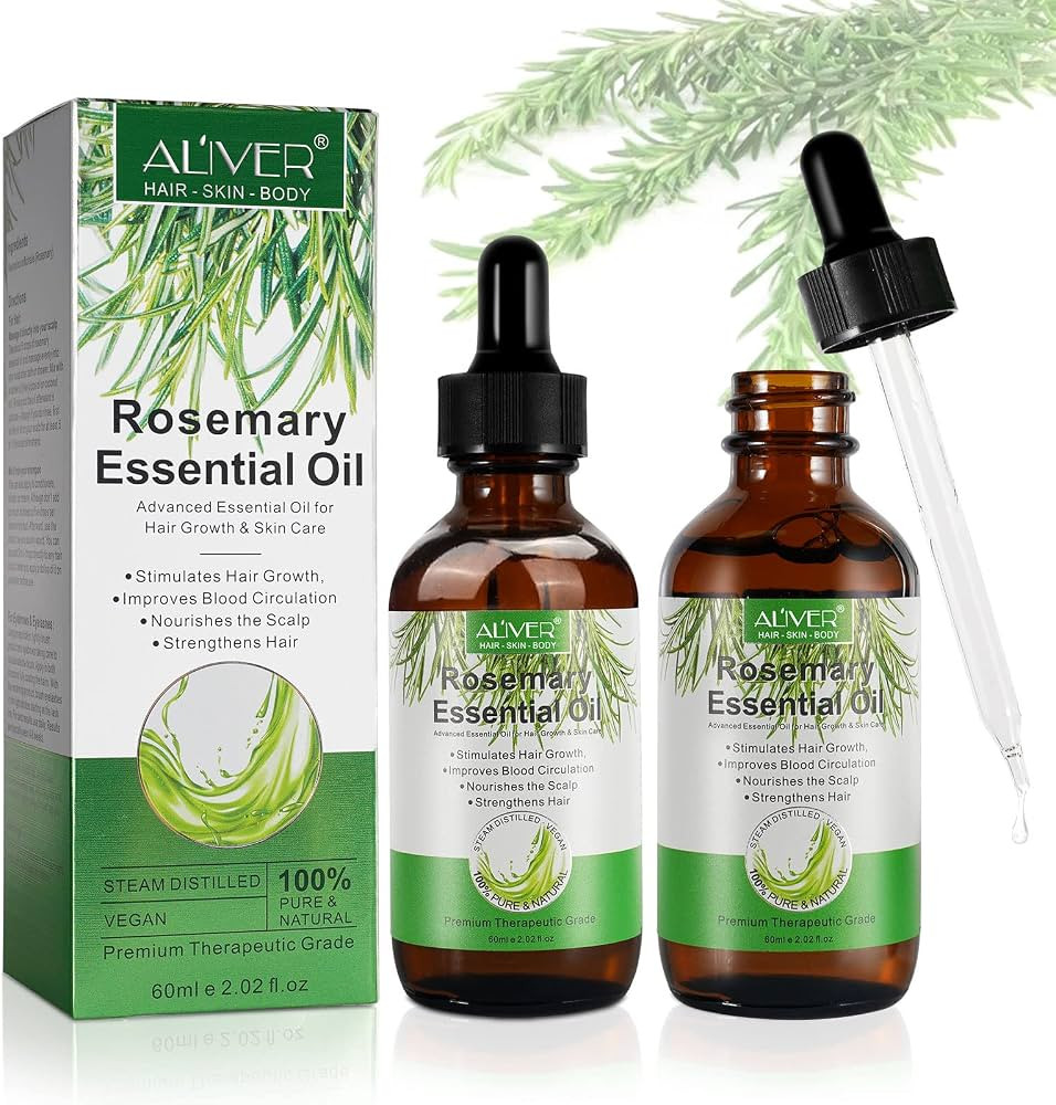 Rosemary Essential Oil (2 Pack), Rosemary Oil for Hair Growth, Pure Natural, Reduce Hair Loss, De... | Amazon (US)