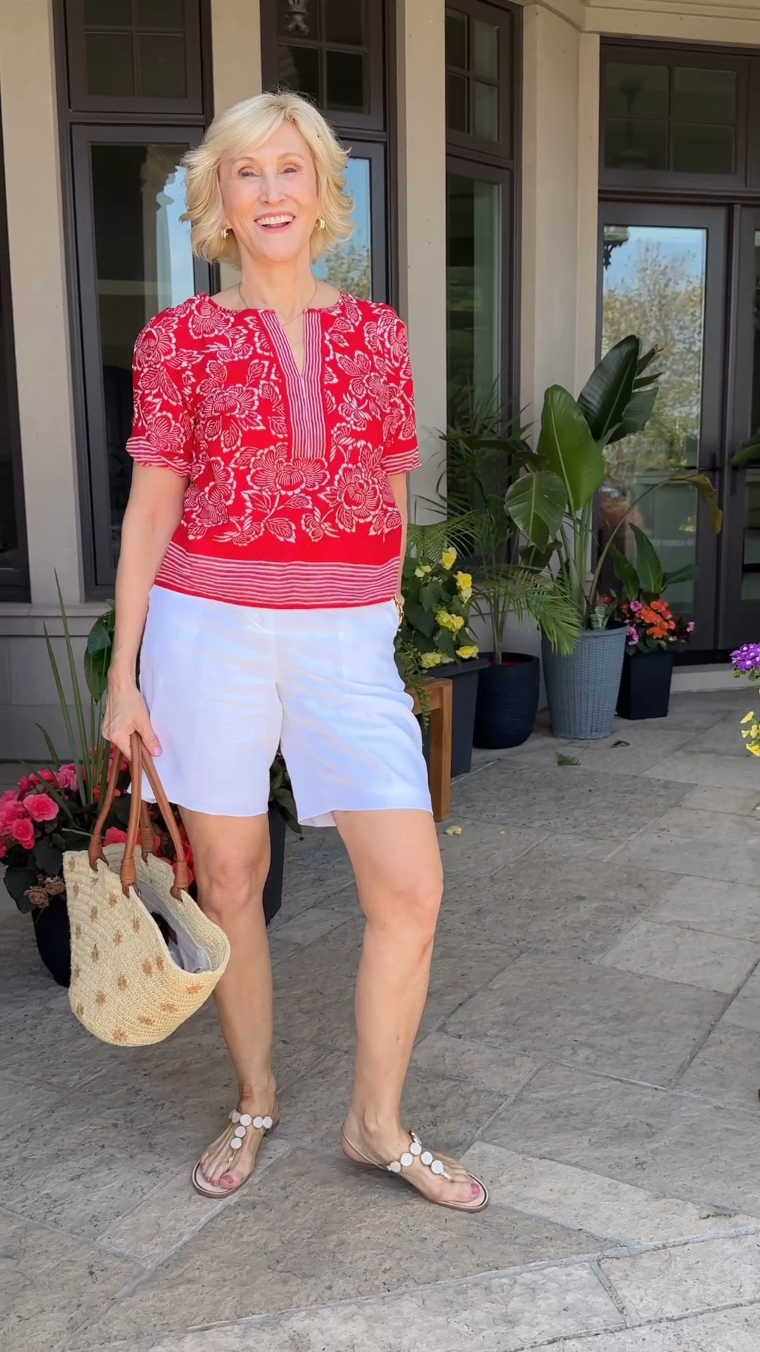 If you ask me, you can never have too many easy summer outfits. ☀️❤️

I’m loving this look from Talbots—crisp white linen shorts, a beautiful red patterned top, simple sandals, and a woven bag to finish it all off. It’s one of those outfits that feels effortlessly put together while still being comfortable enough to wear all day.

This is exactly the kind of look I’d pack for a holiday, wear to a weekend market, or throw on for a casual lunch by the water. Classic pieces, a fun pop of pattern, and accessories that never go out of style… what’s not to love?

#LTKSeasonal #LTKOver40 #LTKootd