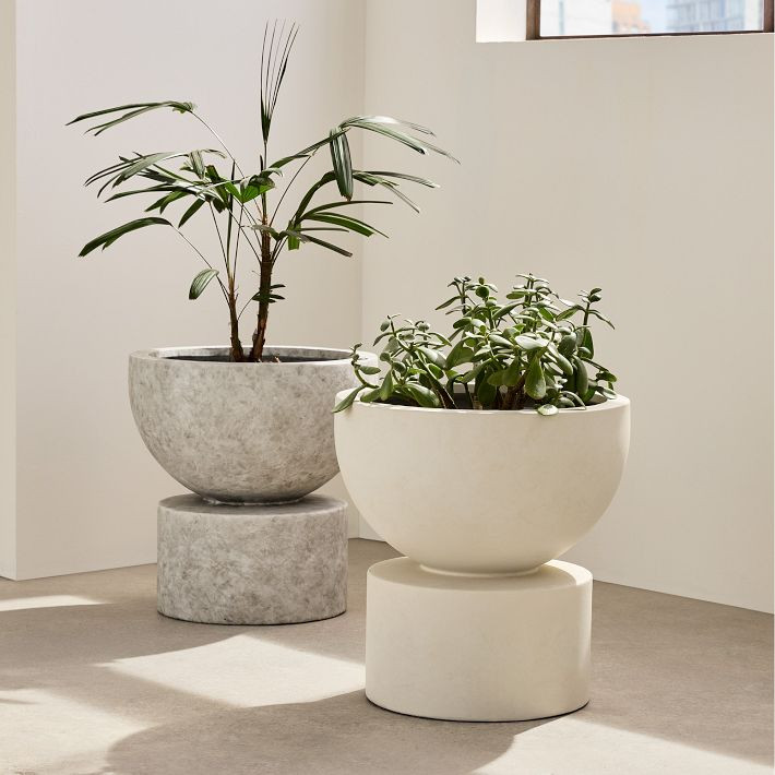 Molly Mod Indoor/Outdoor Ficonstone Planters | West Elm (US)