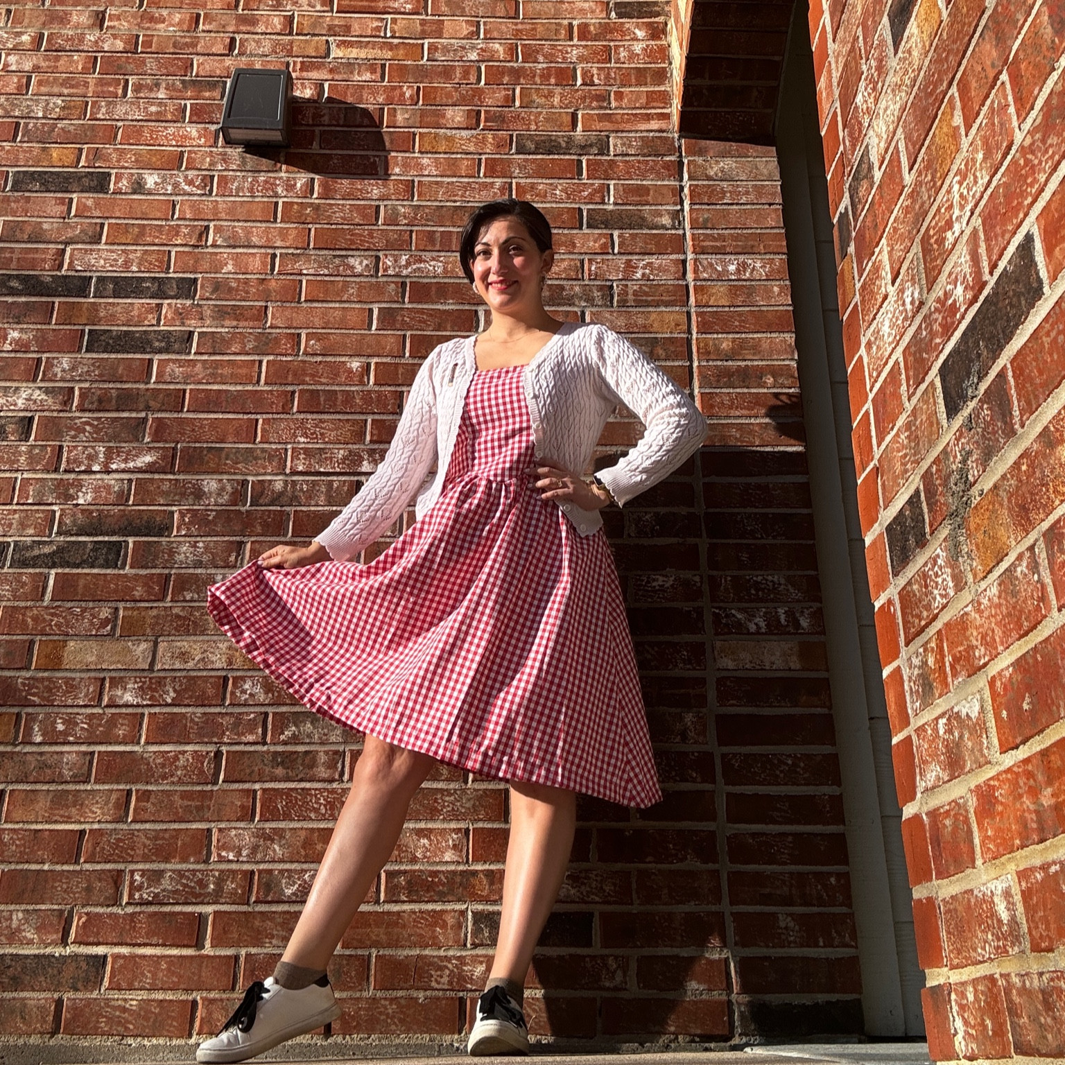 "Nothing makes me feel more invincible than rocking a red and white checkered outfit in warm weather! 

🔴⚪ Check out my latest Lookbook on LTK for all the details on this fabulous ensemble. 🌞💃🏻

#CheckeredVibes #WarmWeatherWins #LTKFashion #vintageLTK #vintagestyle #vintagefashion #vintagesummer #vintageinspired #besame #maksweater #sheinstyle 

#LTKfindsunder50 #LTKbeauty #LTKSeasonal