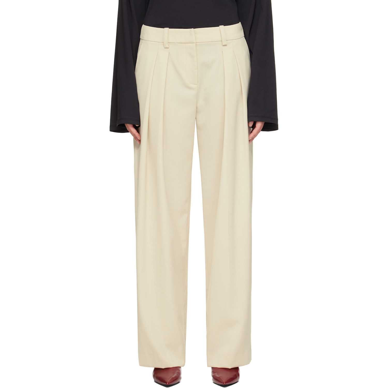 The Frankie Shop Beige Daytona Trousers | SSENSE