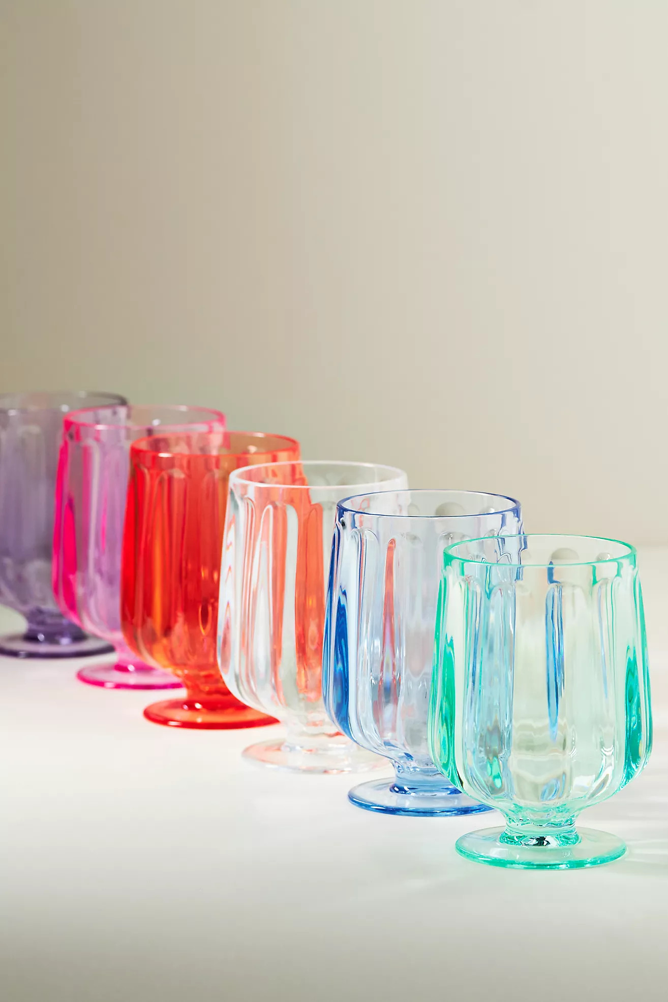 Lucia Acrylic Goblet Wine Glasses, Set of 6 | Anthropologie (US)