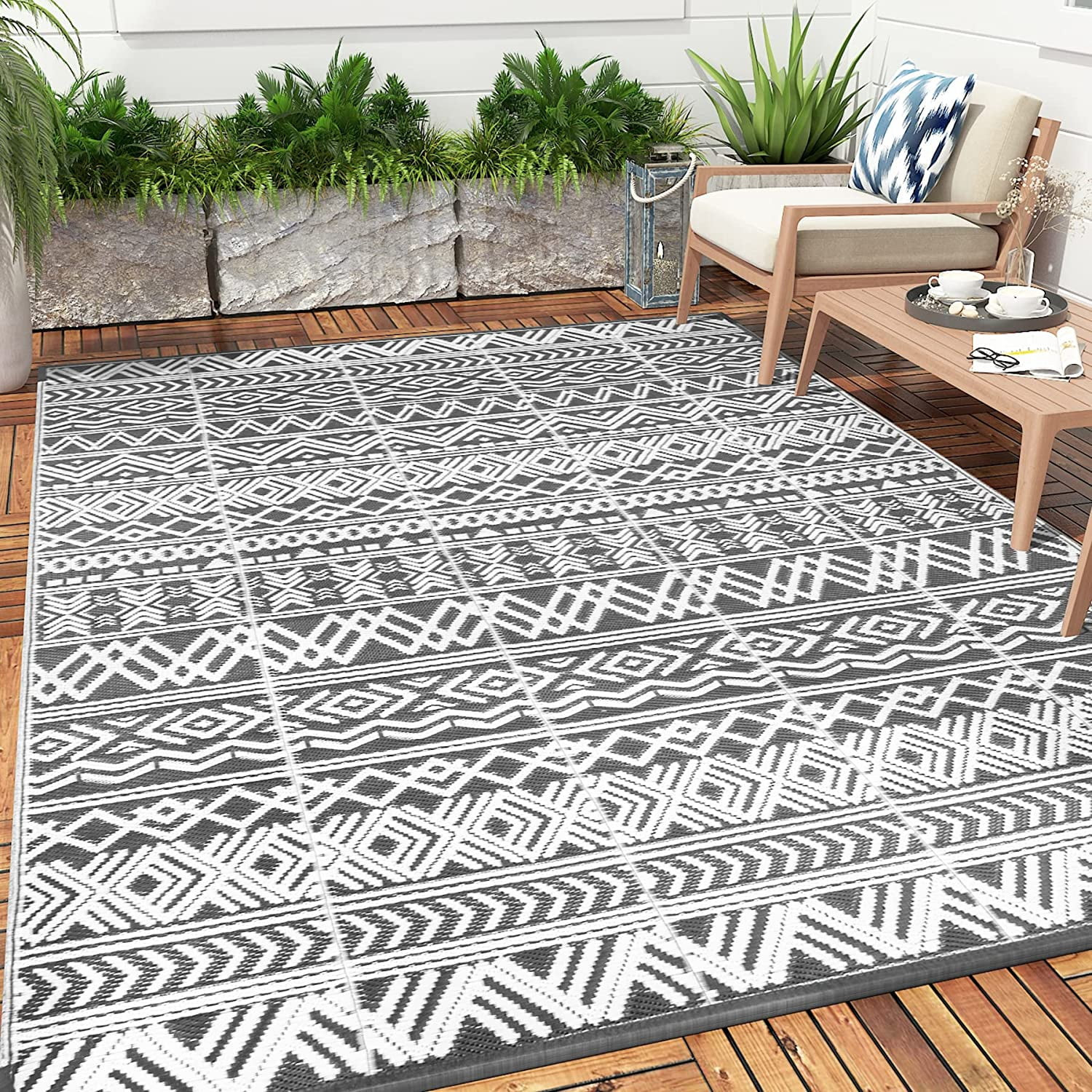 Outdoor Rug Carpet for Patio RV Camping Waterproof Reversible Portable Plastic Straw Rug Outside ... | Walmart (US)