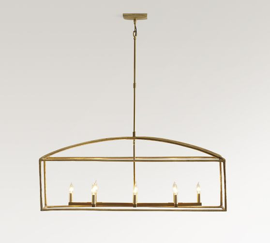 Fallon Forged-Iron Linear Chandelier (46") | Pottery Barn (US)