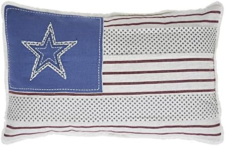 VHC Brands Celebration Farmhouse Throw Pillow, Patchwork Flag, Red Creme Blue, 14x22 | Amazon (US)