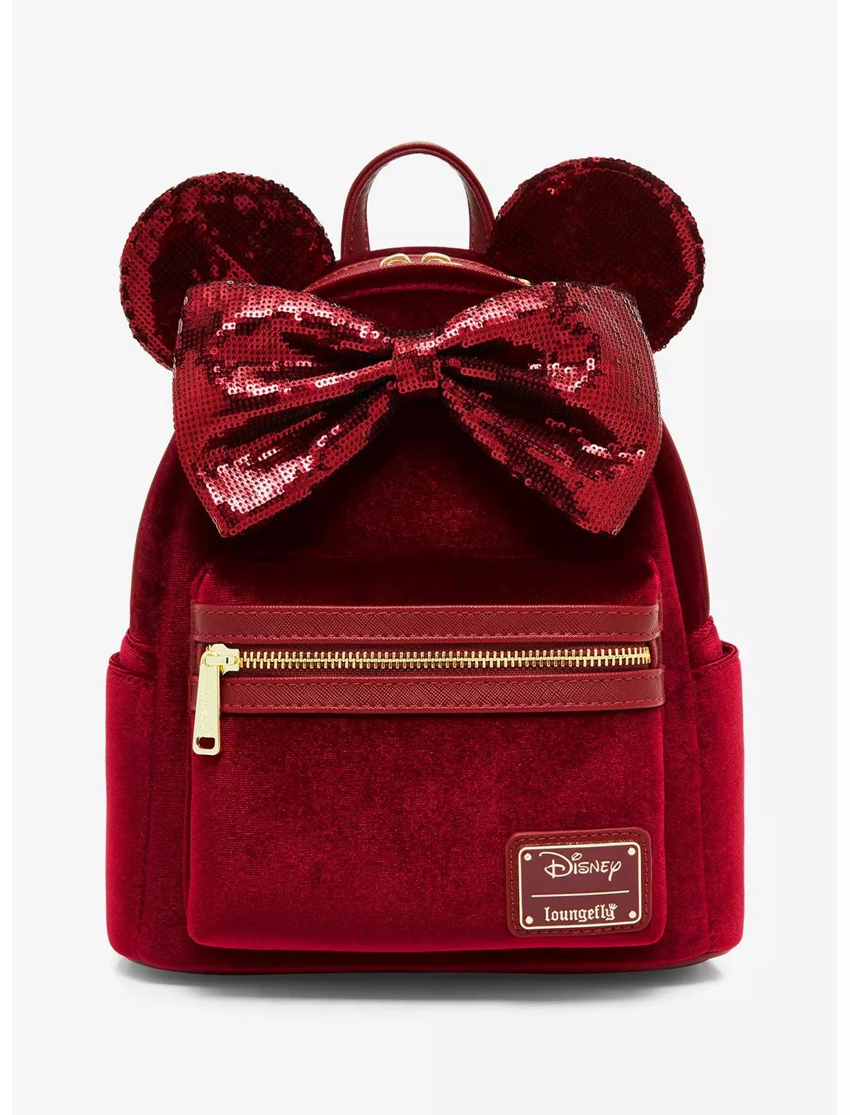Loungefly Disney Minnie Mouse Velvet Sequined Ears Mini Backpack - BoxLunch Exclusive | BoxLunch