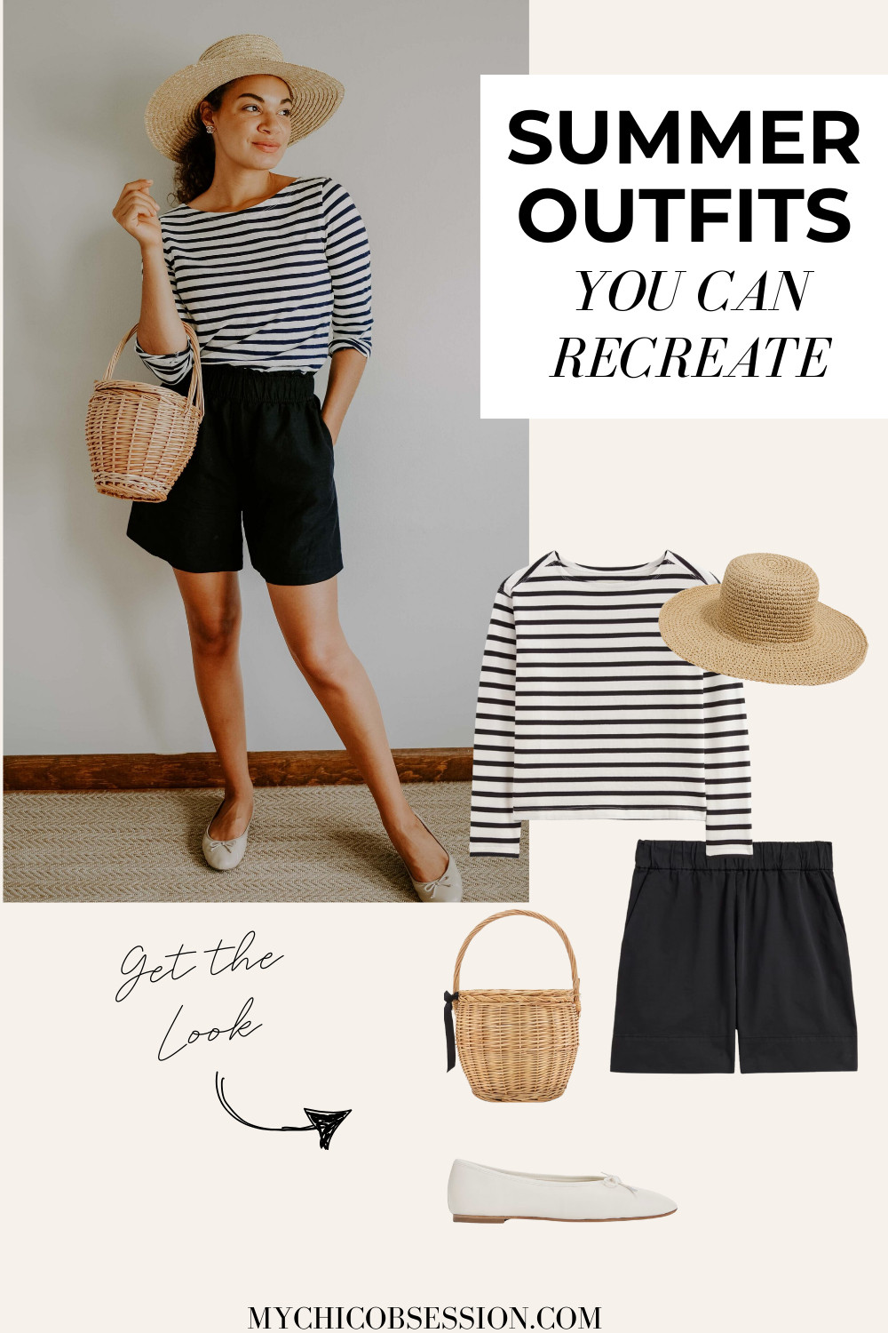 Ready for a French girl-approved summer outfit? Style this look with pieces that you probably already have in your wardrobe. First, start with your classic stripes. A Mariner or Breton tee is ideal for sunny summer weather! Next, add a pair of black shorts. Accessorize with a straw hat, a straw basket and white flats. 

 #LTKSeasonal #LTKStyleTip #LTKShoeCrush