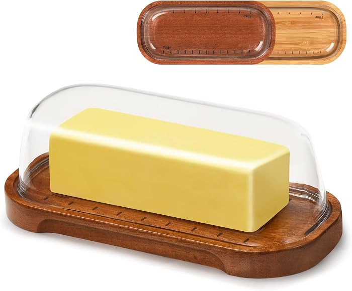 Butter Dish with Lid, Butter Container Holds for East/West Coast Butter, Butter Holder for Counte... | Amazon (US)