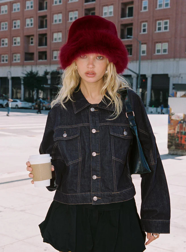 Hughes Jacket Dark Wash Denim | Princess Polly US