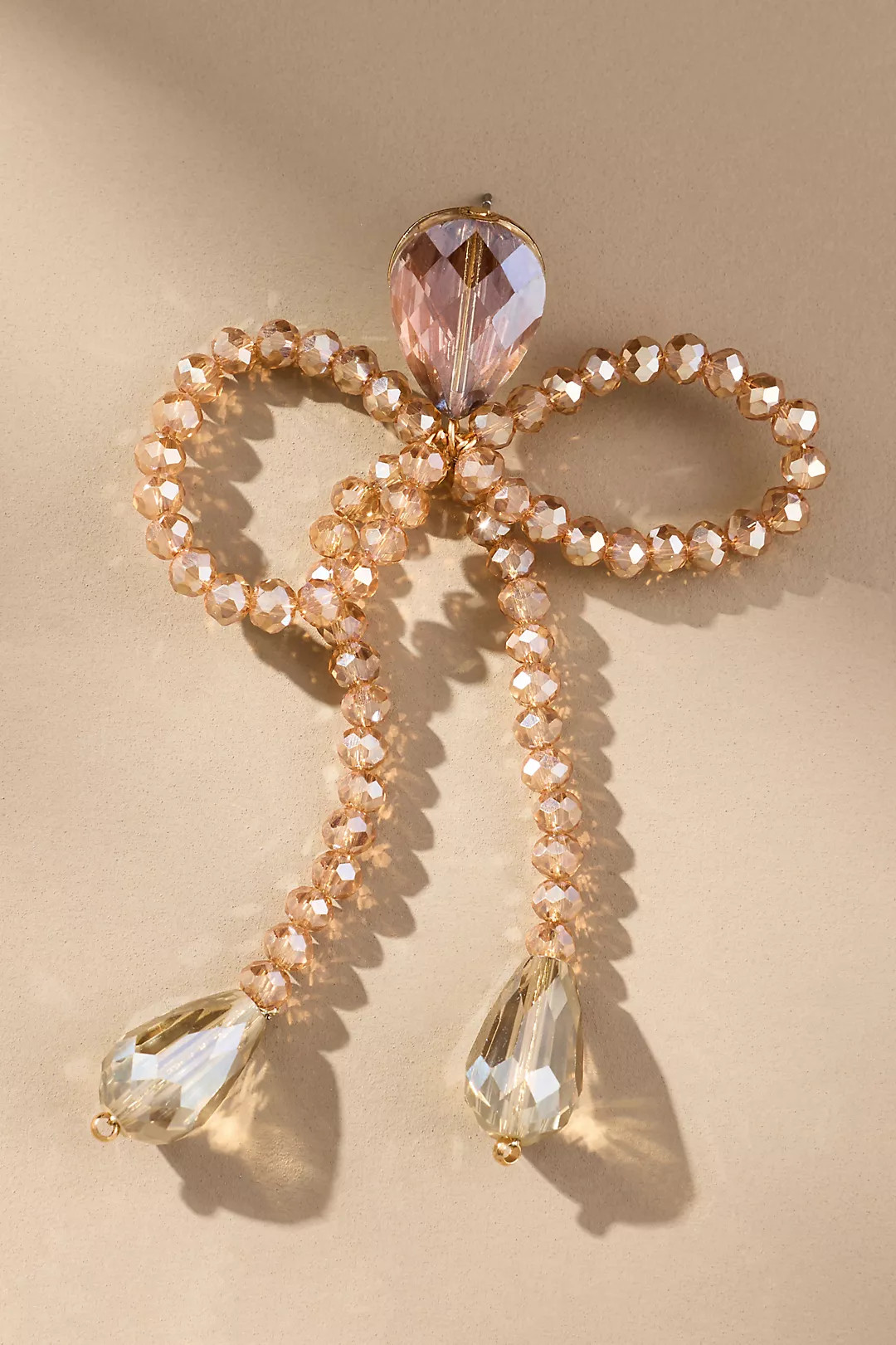 Beaded Crystal Bow Drop Earrings | Anthropologie (US)