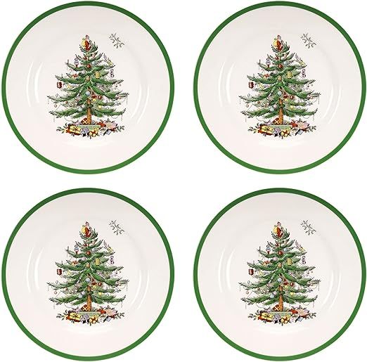 Spode Christmas Tree Dinner Plate | set of 4 Dinner, Salad, Pasta, and Appetizer Plates 10.5 Inch... | Amazon (US)