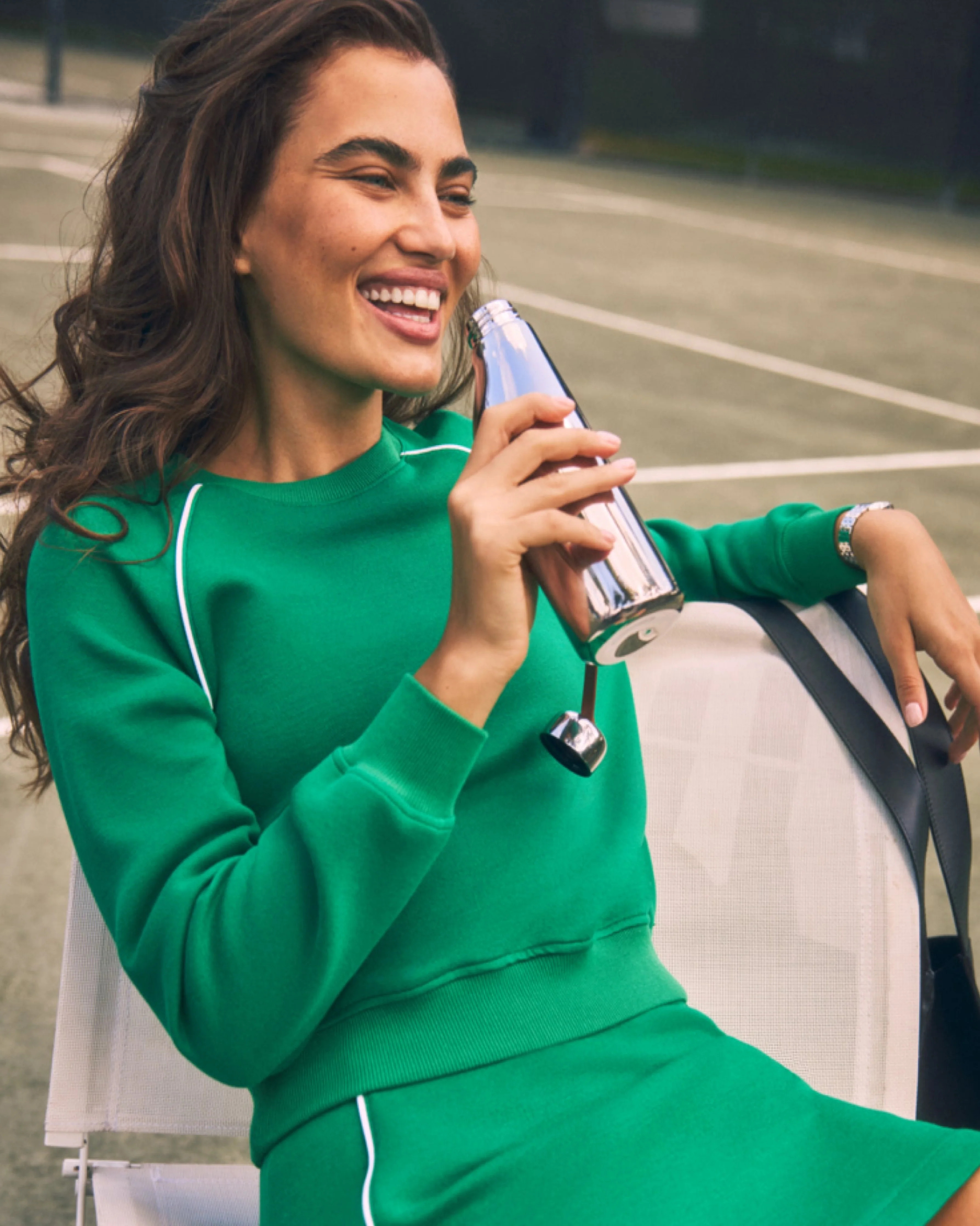 SPANX® AirEssentials Pique Long Sleeve Crewneck Top | Spanx