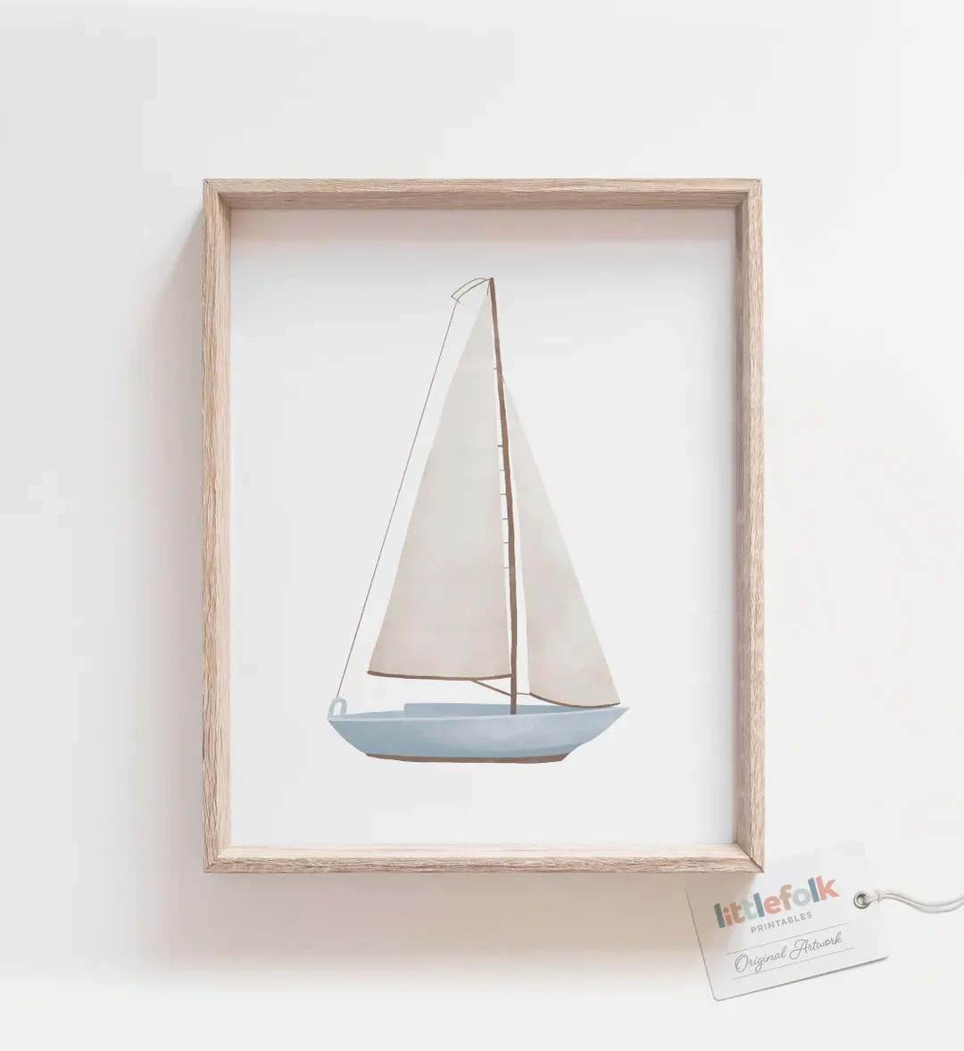 Vintage Sailboat Print, Blue Sailboat Wall Art, Nautical Nursery Wall Art, Printable Travel Nurse... | Etsy (US)