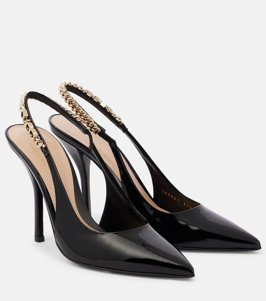 Gucci Signoria patent leather slingback pumps | Mytheresa (US/CA)