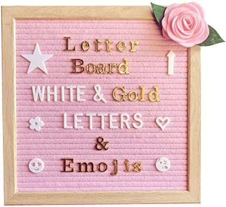 Pink Felt Letter Board 10x10 Inches – Changeable Message Board Includes Pink Felt Flower, 335 White  | Amazon (US)