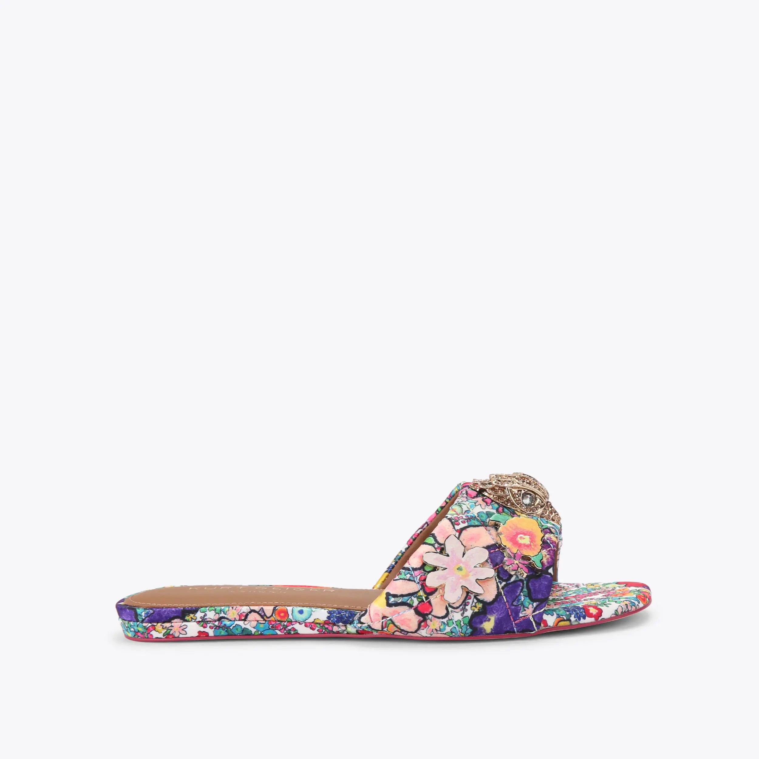 KENSINGTON FLAT SANDAL Floral Watercolour Slip On Sandal by Kurt Geiger London | Kurt Geiger US