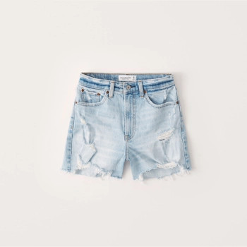 Curve Love High Rise 4 Inch Mom Shorts | Abercrombie & Fitch (US)