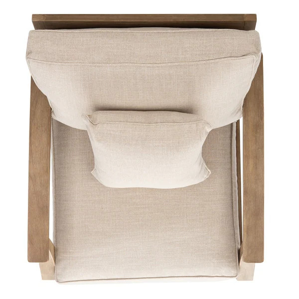 SAFAVIEH Couture Martinique Solid Wood Outdoor Arm Chair - 31"W x 35"D x 32"H - Natural/White | Bed Bath & Beyond