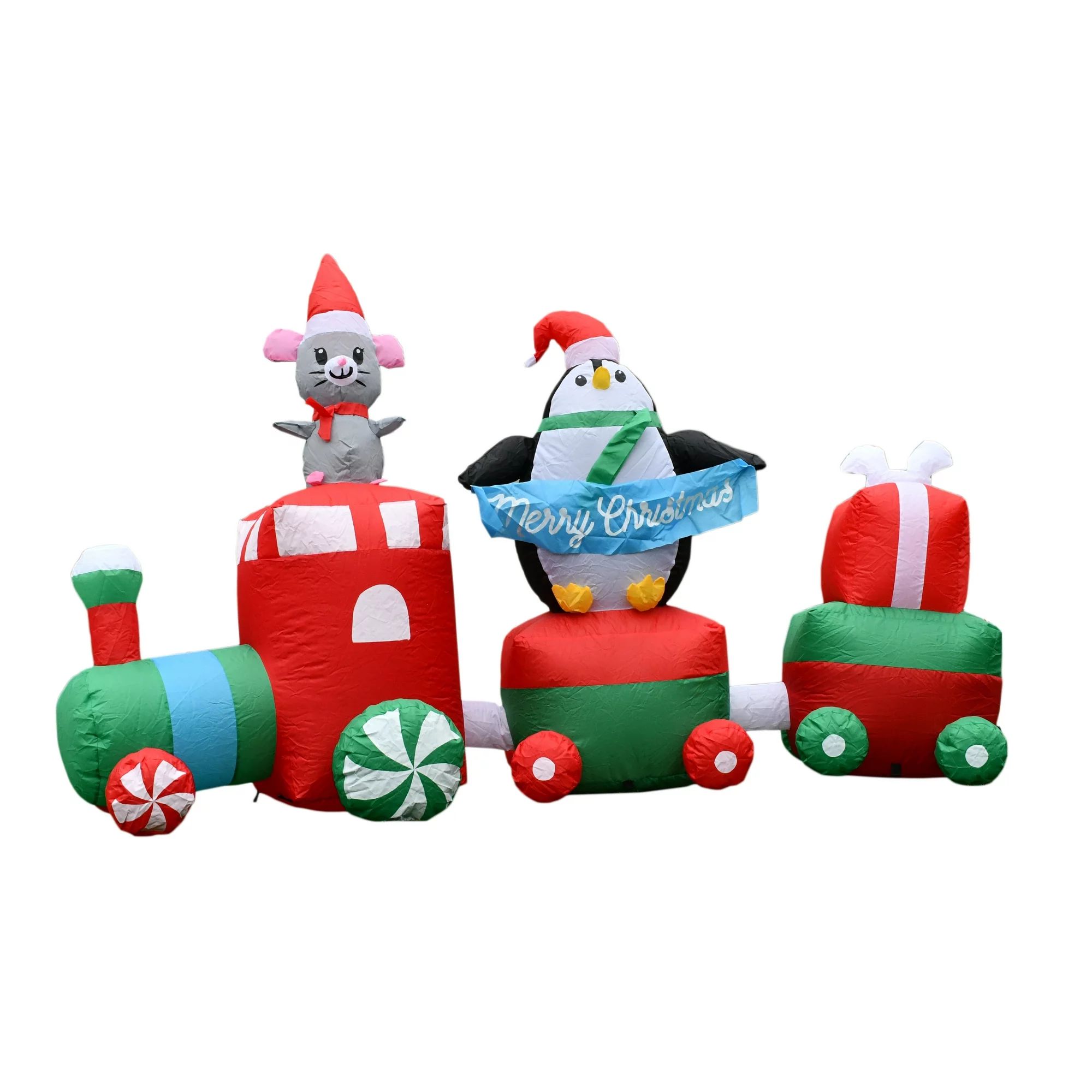 ALEKO CHID019 Inflatable LED Merry Christmas Choo Choo Train - 7 Foot | Walmart (US)