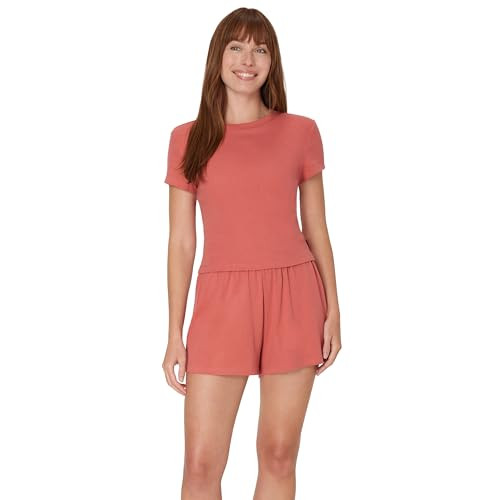 Hanes Women's Originals 2-Piece Lounge Set, Comfywear Supersoft Baby Doll Tee & Sleep Shorts Loungewear Set | Amazon (US)