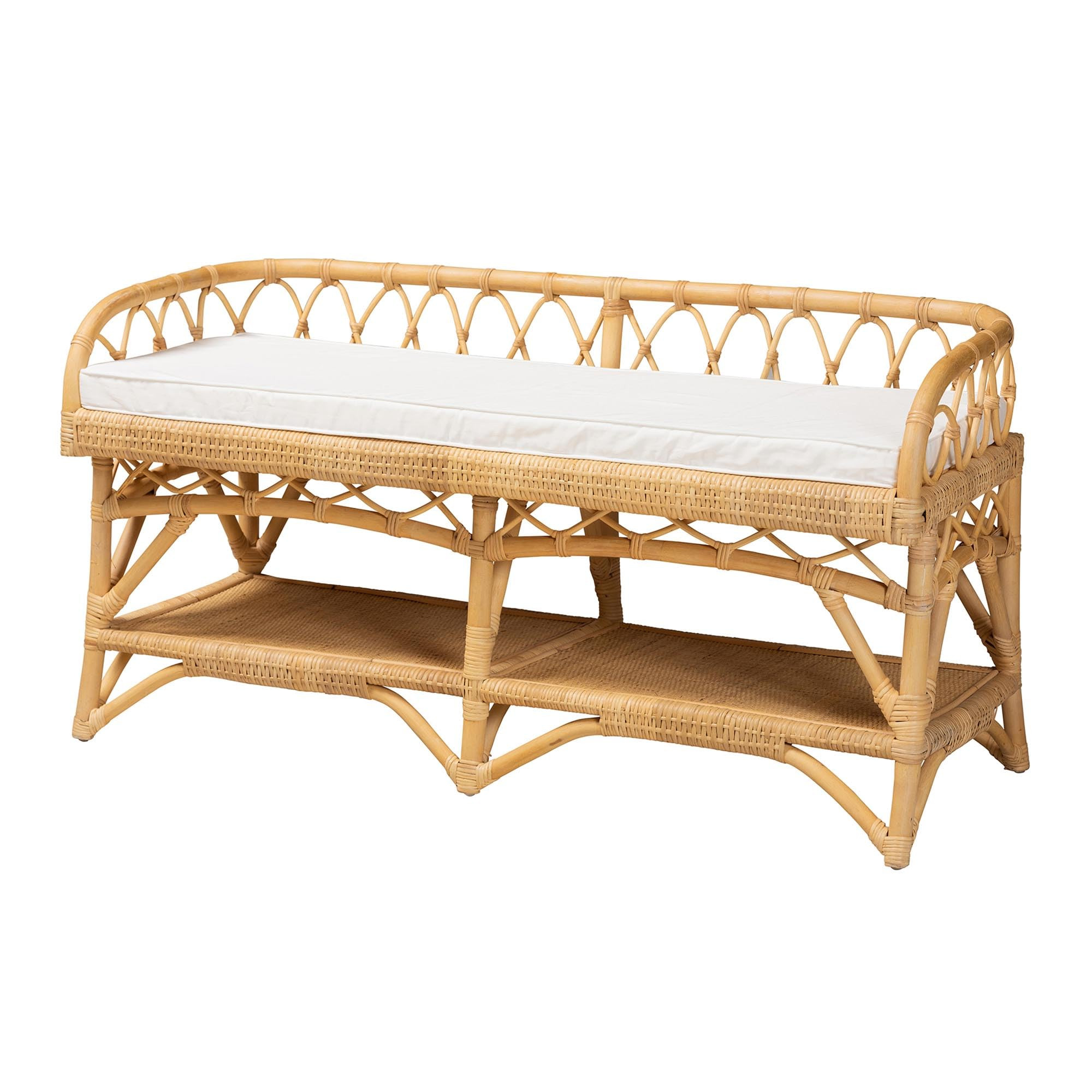 bali & pari Leryn Natural Rattan Accent Bench, One Size | Amazon (US)