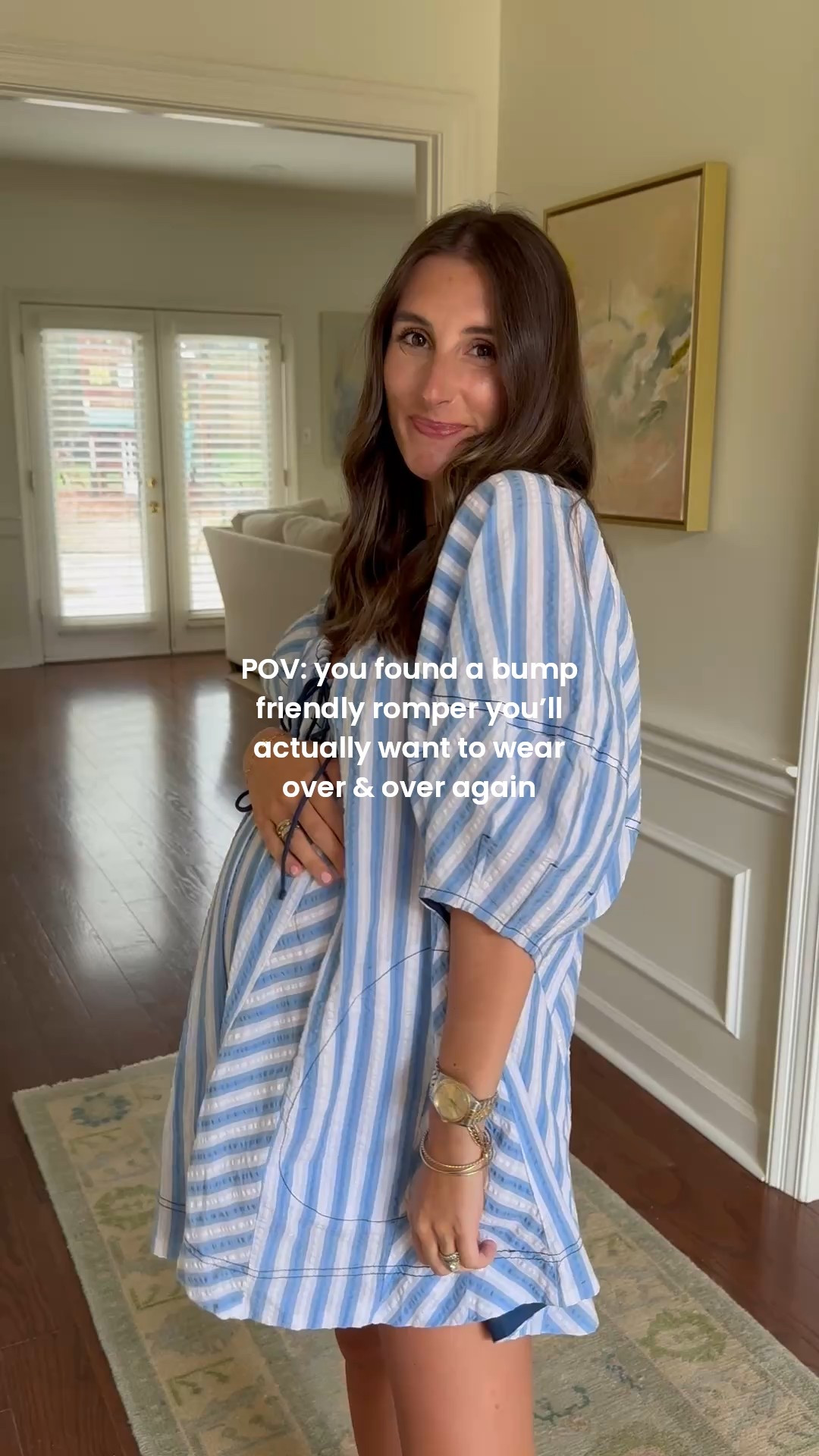 30 weeks pregnant ➡️ 10 months postpartum 🥹🩵 this is one of my favorites for summer! it’s so easy to wear, super comfortable, and so cute! 

#LTKSeasonal #LTKFamily #LTKBump