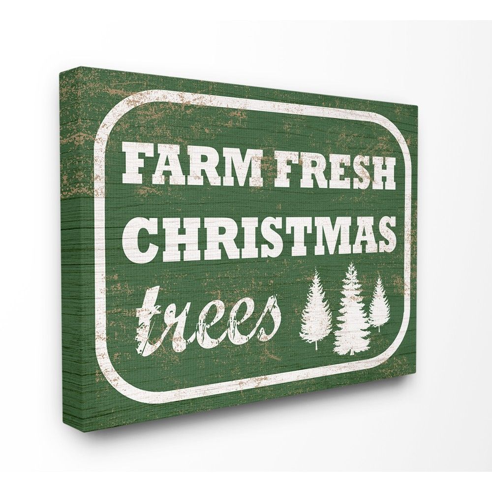 The Stupell Home Decor Collection Holiday Rustic Distressed Green Vintage Sign Farm Fresh Christm... | Walmart (US)