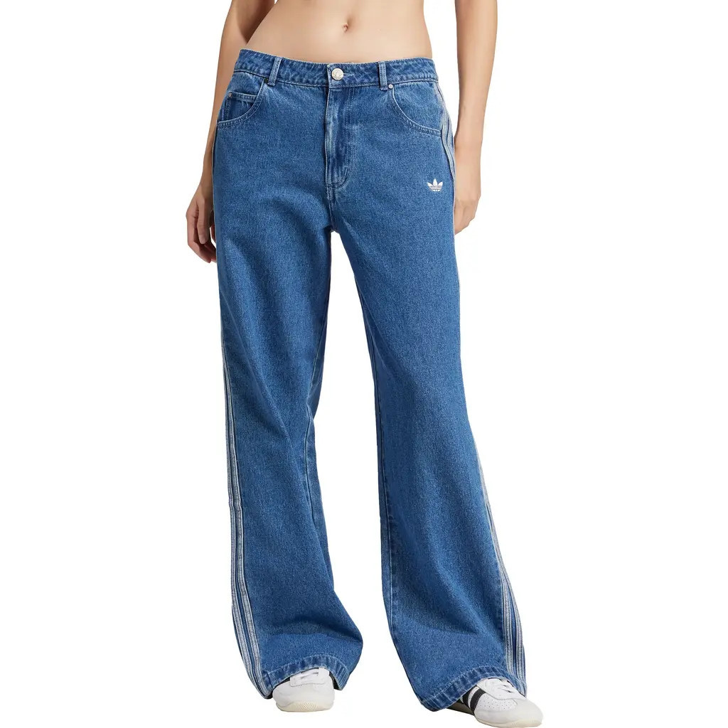 adidas Originals Adicolor 3-Stripes Denim Track Pants in Indigo Denim at Nordstrom, Size 3032 | Nordstrom